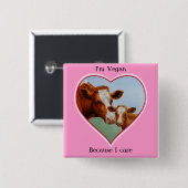 Guernsey Kuh und Kalb Vegan Button (Vorne & Hinten)