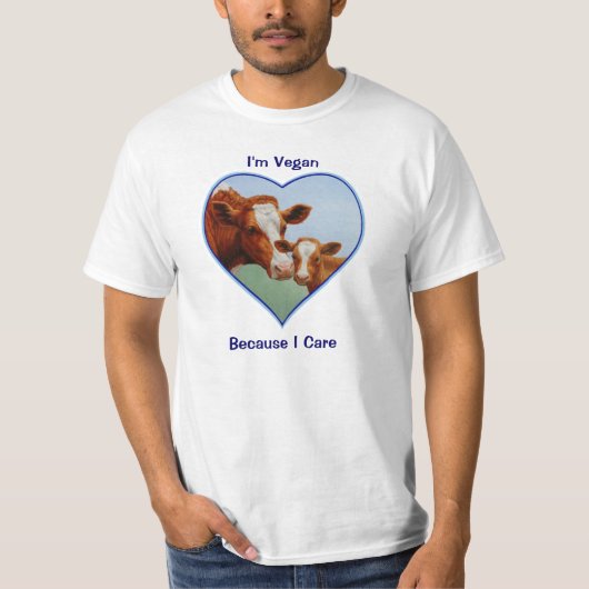 Guernsey Kuh und Kalb Vegan T-Shirt (Vorderseite)