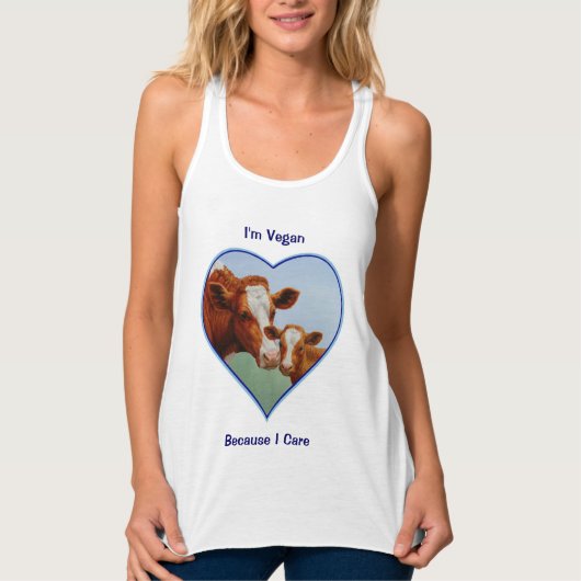 Guernsey Kuh und Kalb Vegan Tank Top (Vorderseite)