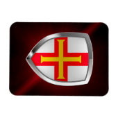 Guernsey Metallic Emblem Magnet (Horizontal)