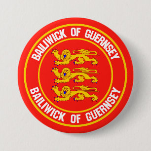 Guernsey Round Emblem Button