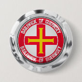 Guernsey Round Emblem Button (Vorderseite)