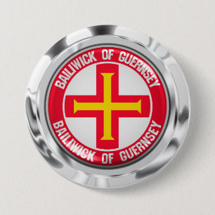 Guernsey Round Emblem Button