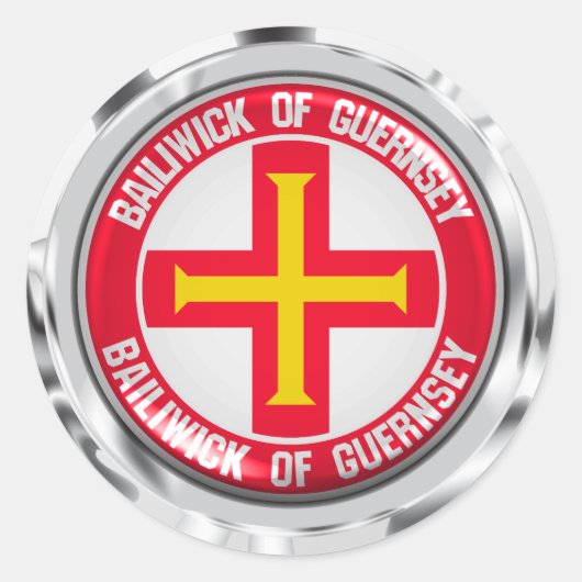 Guernsey Round Emblem Runder Aufkleber (Vorderseite)