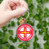 Guernsey Round Emblem Schlüsselanhänger (Hand)