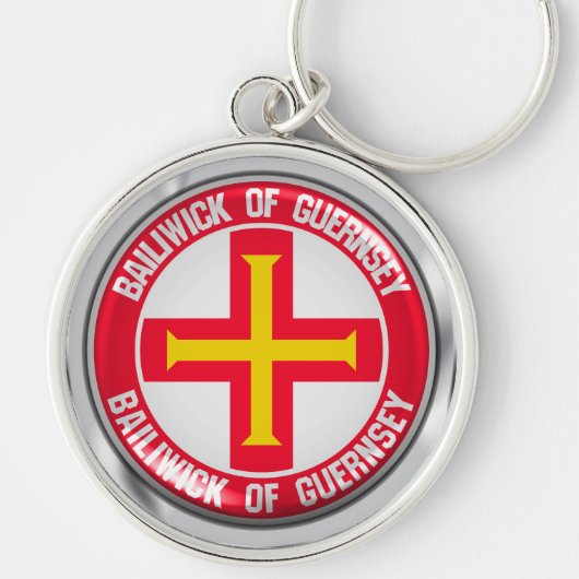 Guernsey Round Emblem Schlüsselanhänger (Vorne)