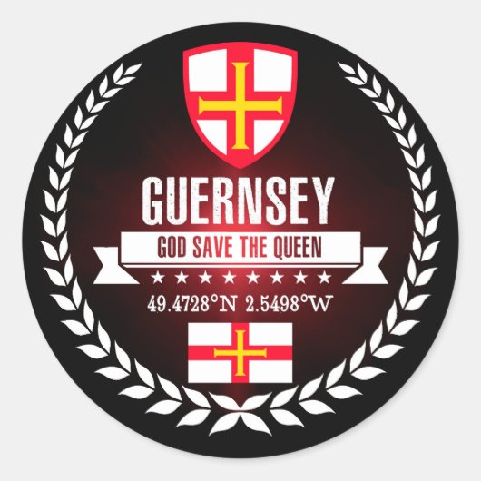 Guernsey Runder Aufkleber (Vorderseite)