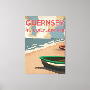 Guernsey Vintage-Dampflokomotive-Reiseposter Leinwanddruck