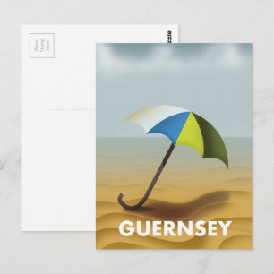 Guernsey Vintage Reiseplakat Postkarte