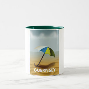 Guernsey Vintage Reiseplakat Zweifarbige Tasse