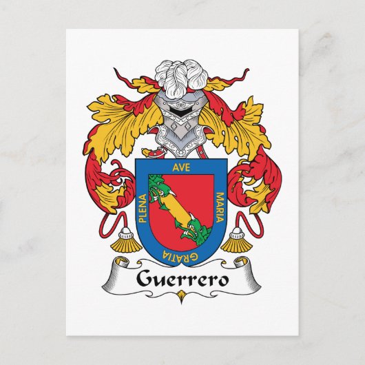 Guerrero-Familienwappen Postkarte (Vorderseite)