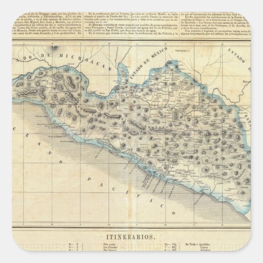 Guerrero, Mexiko Quadratischer Aufkleber (Vorderseite)