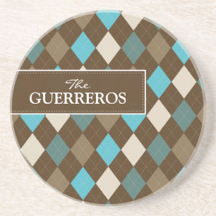 Guerreros Aqua/Schokoladen-Achterbahn Sandstein Untersetzer