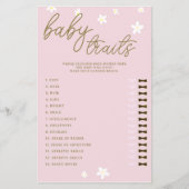 Guess Baby Features Shower Game Boho Daisies Pink Flyer (Vorne)