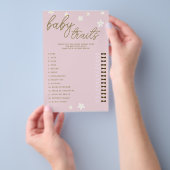 Guess Baby Features Shower Game Boho Daisies Pink Flyer (Handgriff)