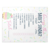 Guess Bride's Sundae Ice Cream Shower Game Pack Notizblock (Vorderseite)