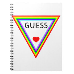 GUESS Heart Designs Regenbogenfarbenen Hemd Notizblock