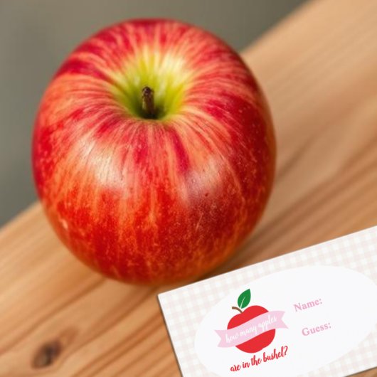 Guess How Many Apples Girls Birthday Game Begleitkarte