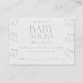 Guess How Many Baby Socks Boy Baby Shower Game Begleitkarte (Vorderseite)