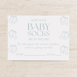 Guess How Many Baby Socks Boy Baby Shower Game Begleitkarte