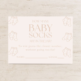 Guess How Many Baby Socks Girl Baby Shower Game Begleitkarte