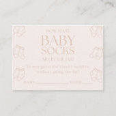 Guess How Many Baby Socks Girl Baby Shower Game Begleitkarte (Vorderseite)