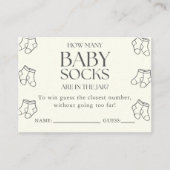 Guess How Many Baby Socks Minimal Baby Shower Game Begleitkarte (Vorderseite)