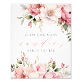 Guess How Many Candies Pink Baby Shower Sign Fotodruck (Vorne)