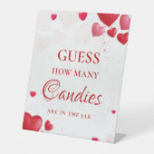 Guess how many candy valentine Bridal Shower Sign Sockelschild (Vorderseite)