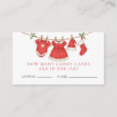 Guess How Many Clothesline Baby Shower Answer Card Begleitkarte (Vorderseite)