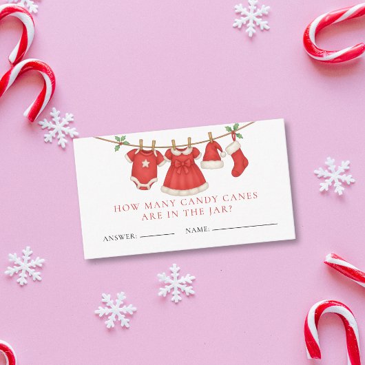 Guess How Many Clothesline Baby Shower Answer Card Begleitkarte
