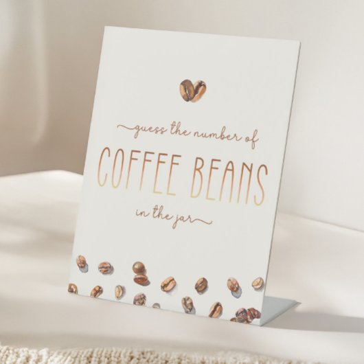 Guess How Many Coffee Beans Bridal Shower Pedestal Sockelschild