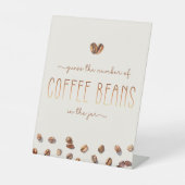 Guess How Many Coffee Beans Bridal Shower Pedestal Sockelschild (Vorderseite)