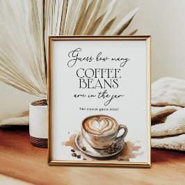 Guess How Many Coffee Beans Party Game Poster