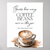 Guess How Many Coffee Beans Party Game Poster (Vorne)