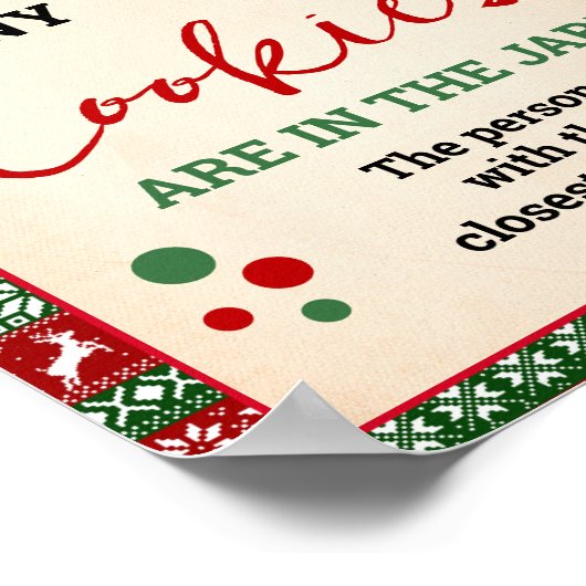 Guess How Many Cookies Game Ugly Sweater Sign Poster (Ecke)