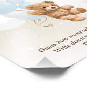 Guess How Many Dusty Blue Teddy Bear Shower Sign Fotodruck (Ecke)
