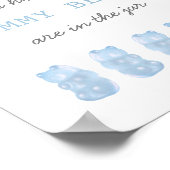 Guess How Many Gummy Bears Baby Blue Game Sign Poster (Ecke)