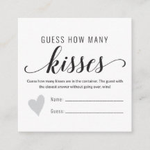 Guess how many kisses bridal Shower game