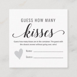 Guess how many kisses bridal Shower game Begleitkarte