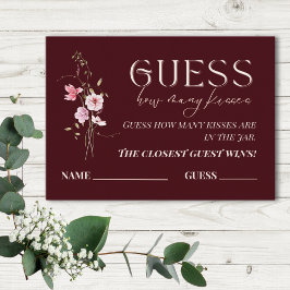 Guess How Many Kisses Bridal Shower Game Card Begleitkarte