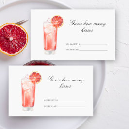 Guess how many kisses Cocktail bridal shower Begleitkarte