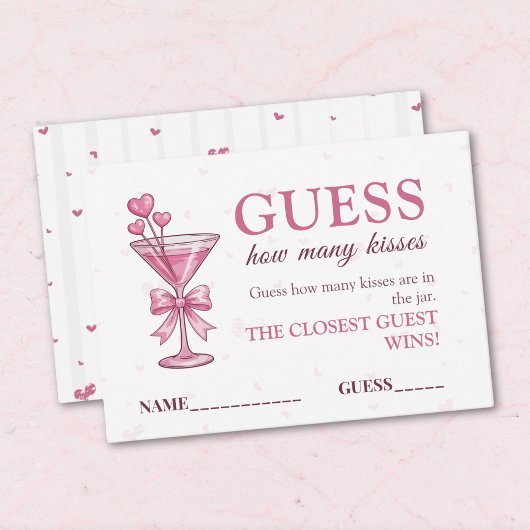 Guess How Many Kisses Game Card A Tiny Bit Engaged Begleitkarte