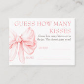 Guess How Many Kisses Game Cards - Chic Bow Begleitkarte (Vorderseite)