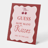 Guess how many Kisses valentine Bridal Shower Sign Sockelschild (Vorderseite)