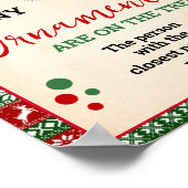 Guess How Many Ornaments Game Ugly Sweater Sign Poster (Ecke)