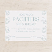 Guess How Many Pacifiers Boy Baby Shower Game Begleitkarte