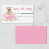 Guess how many pink bear card begleitkarte (Vorne/Hinten)