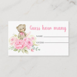Guess how many pink bear card begleitkarte