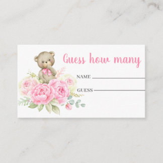Guess how many pink bear card begleitkarte